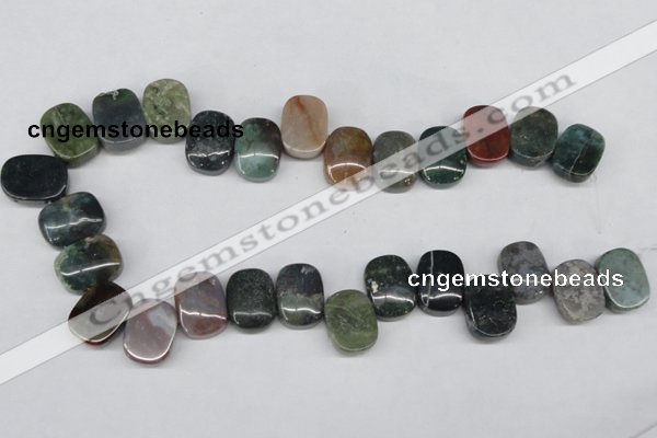 CAA199 Top-drilled 15*20mm oval indian agate beads wholesale