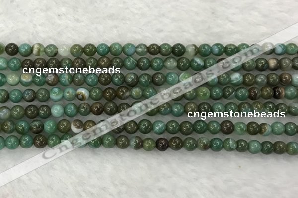 CAA1990 15.5 inches 4mm round banded agate gemstone beads