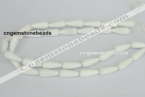 CAA20 15.5 inches 10*25mm teardrop white agate gemstone beads