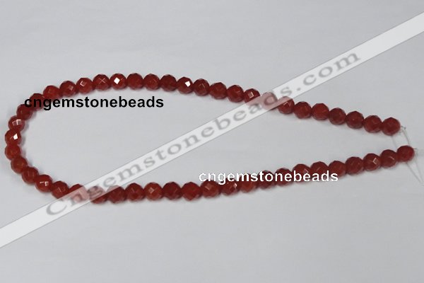 CAA200 15.5 inches 6mm faceted round red agate gemstone beads