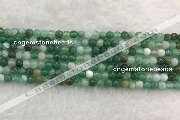 CAA2000 15.5 inches 4mm round banded agate gemstone beads