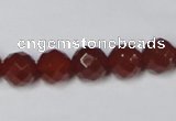 CAA201 15.5 inches 10mm faceted round red agate gemstone beads