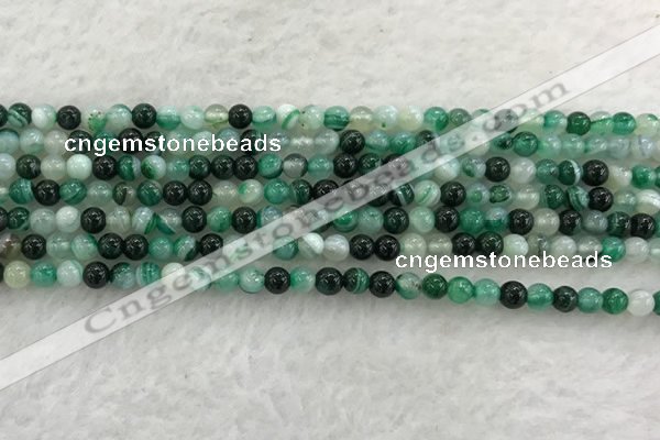 CAA2010 15.5 inches 4mm round banded agate gemstone beads