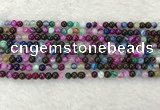 CAA2030 15.5 inches 4mm round banded agate gemstone beads