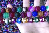 CAA2036 15.5 inches 16mm round banded agate gemstone beads