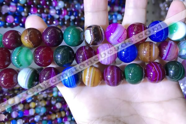 CAA2036 15.5 inches 16mm round banded agate gemstone beads