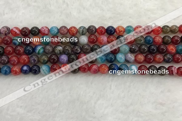 CAA2041 15.5 inches 6mm round banded agate gemstone beads