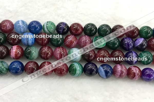 CAA2045 15.5 inches 14mm round banded agate gemstone beads