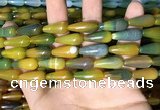 CAA2052 15.5 inches 8*20mm teardrop agate beads wholesale