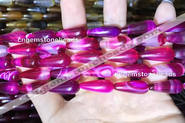 CAA2053 15.5 inches 8*20mm teardrop agate beads wholesale