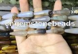 CAA2062 15.5 inches 10*30mm teardrop agate beads wholesale