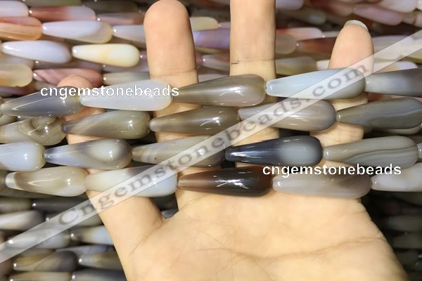 CAA2063 15.5 inches 10*30mm teardrop agate beads wholesale