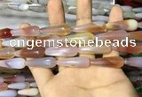 CAA2065 15.5 inches 10*30mm teardrop agate beads wholesale