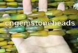 CAA2070 15.5 inches 10*30mm teardrop agate beads wholesale