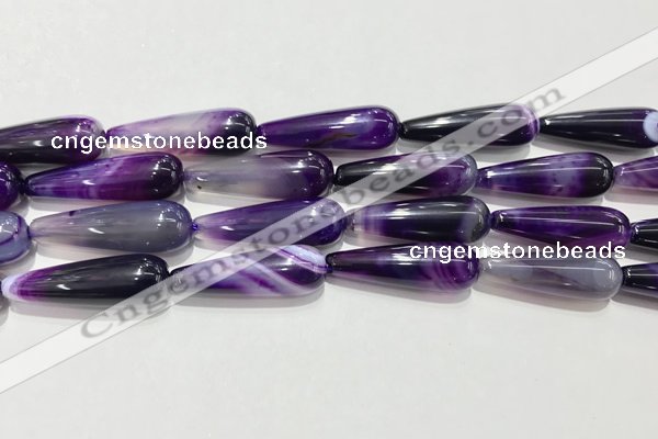 CAA2071 15.5 inches 10*30mm teardrop agate beads wholesale