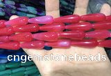 CAA2072 15.5 inches 10*30mm teardrop agate beads wholesale