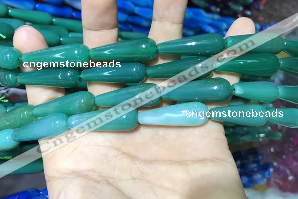 CAA2080 15.5 inches 10*30mm teardrop agate beads wholesale