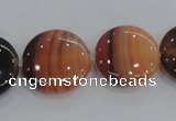 CAA209 15.5 inches 20mm flat round madagascar agate beads