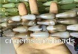 CAA2092 15.5 inches 10*30mm faceted teardrop agate beads