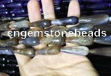 CAA2093 15.5 inches 10*30mm faceted teardrop agate beads