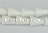 CAA21 15.5 inches 10*14mm bell white agate gemstone beads