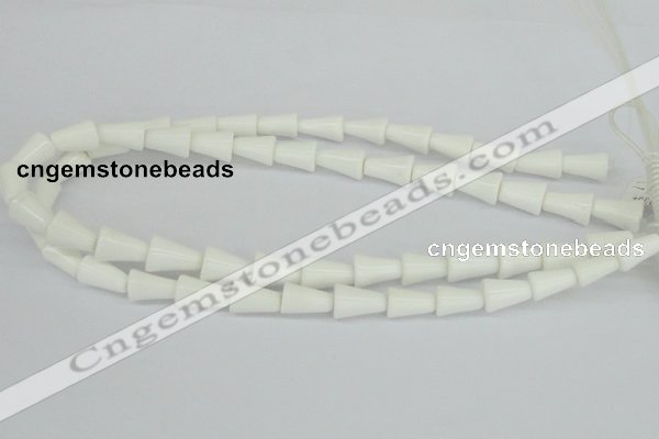 CAA21 15.5 inches 10*14mm bell white agate gemstone beads