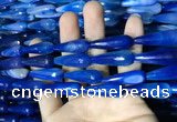 CAA2100 15.5 inches 10*30mm faceted teardrop agate beads