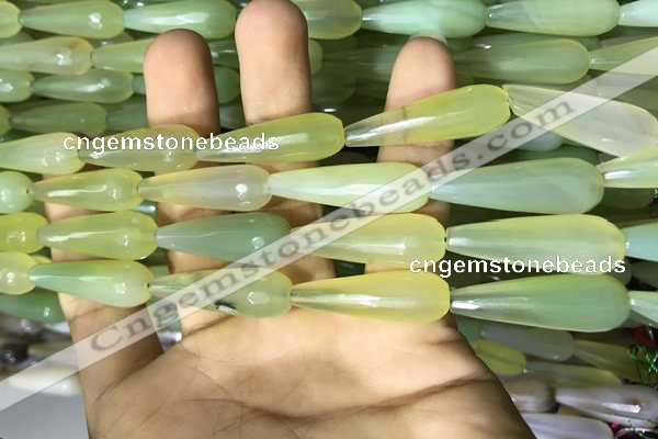 CAA2103 15.5 inches 10*30mm faceted teardrop agate beads