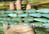 CAA2104 15.5 inches 10*30mm faceted teardrop agate beads