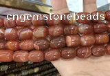 CAA2119 15.5 inches 10*14mm drum agate beads wholesale