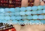 CAA2121 15.5 inches 10*14mm drum agate beads wholesale