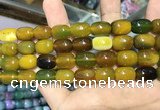 CAA2123 15.5 inches 10*14mm drum agate beads wholesale