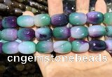 CAA2147 15.5 inches 13*18mm faceted drum agate beads wholesale