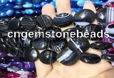 CAA2177 15.5 inches 15*20mm oval banded agate beads wholesale