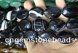 CAA2183 15.5 inches 18*25mm oval banded agate beads wholesale