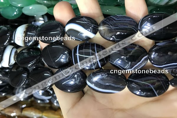 CAA2183 15.5 inches 18*25mm oval banded agate beads wholesale