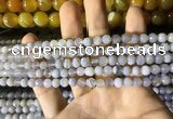 CAA2190 15.5 inches 4mm faceted round banded agate beads