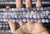 CAA2192 15.5 inches 8mm faceted round banded agate beads