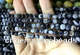 CAA2197 15.5 inches 4mm faceted round banded agate beads