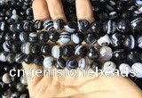 CAA2200 15.5 inches 10mm faceted round banded agate beads