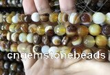 CAA2207 15.5 inches 10mm faceted round banded agate beads