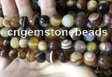 CAA2208 15.5 inches 12mm faceted round banded agate beads