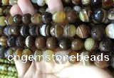 CAA2209 15.5 inches 14mm faceted round banded agate beads