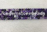 CAA2211 15.5 inches 4mm faceted round banded agate beads