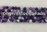 CAA2213 15.5 inches 8mm faceted round banded agate beads