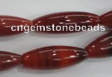 CAA222 15.5 inches 10*30mm rice red agate gemstone beads