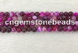 CAA2220 15.5 inches 8mm faceted round banded agate beads