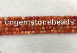 CAA2225 15.5 inches 4mm faceted round banded agate beads