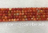 CAA2226 15.5 inches 6mm faceted round banded agate beads