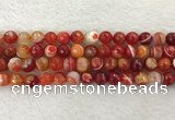 CAA2228 15.5 inches 10mm faceted round banded agate beads